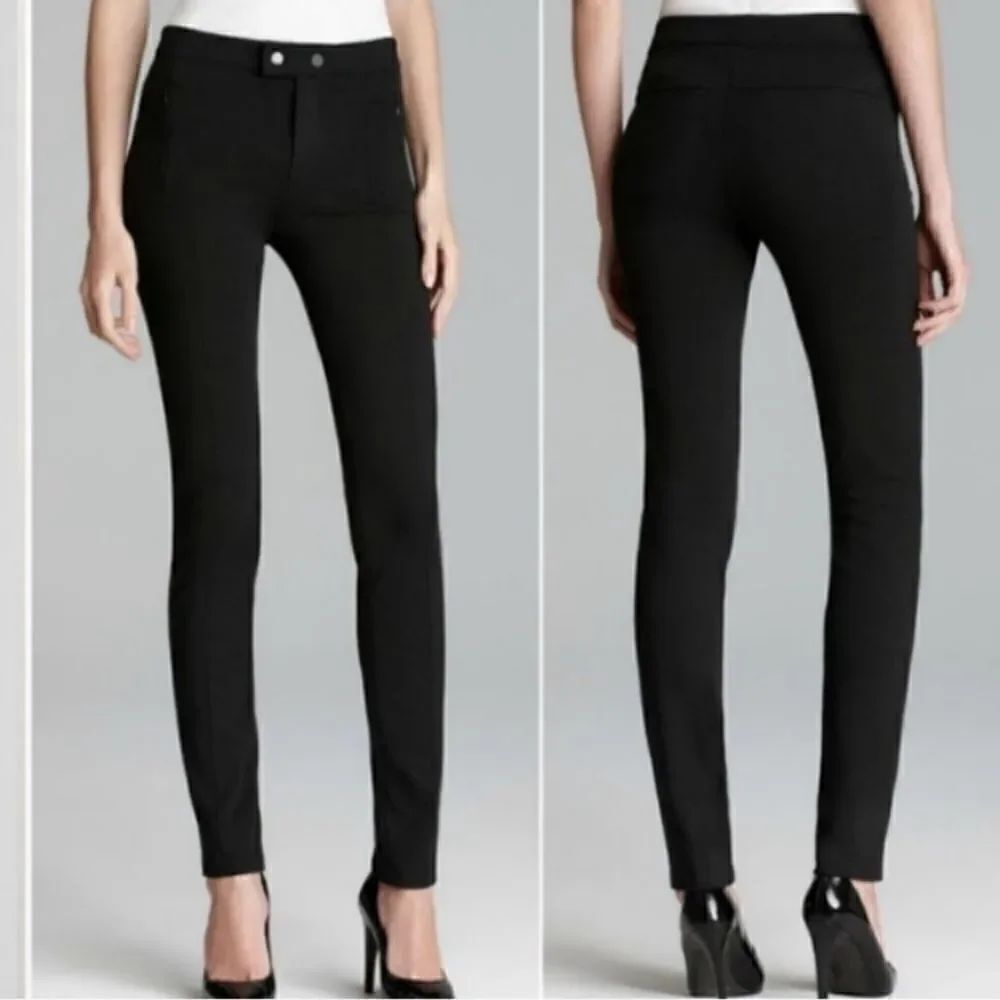 Vince Ponte Knit Snap-Closure Stretch Ski Pant - Black